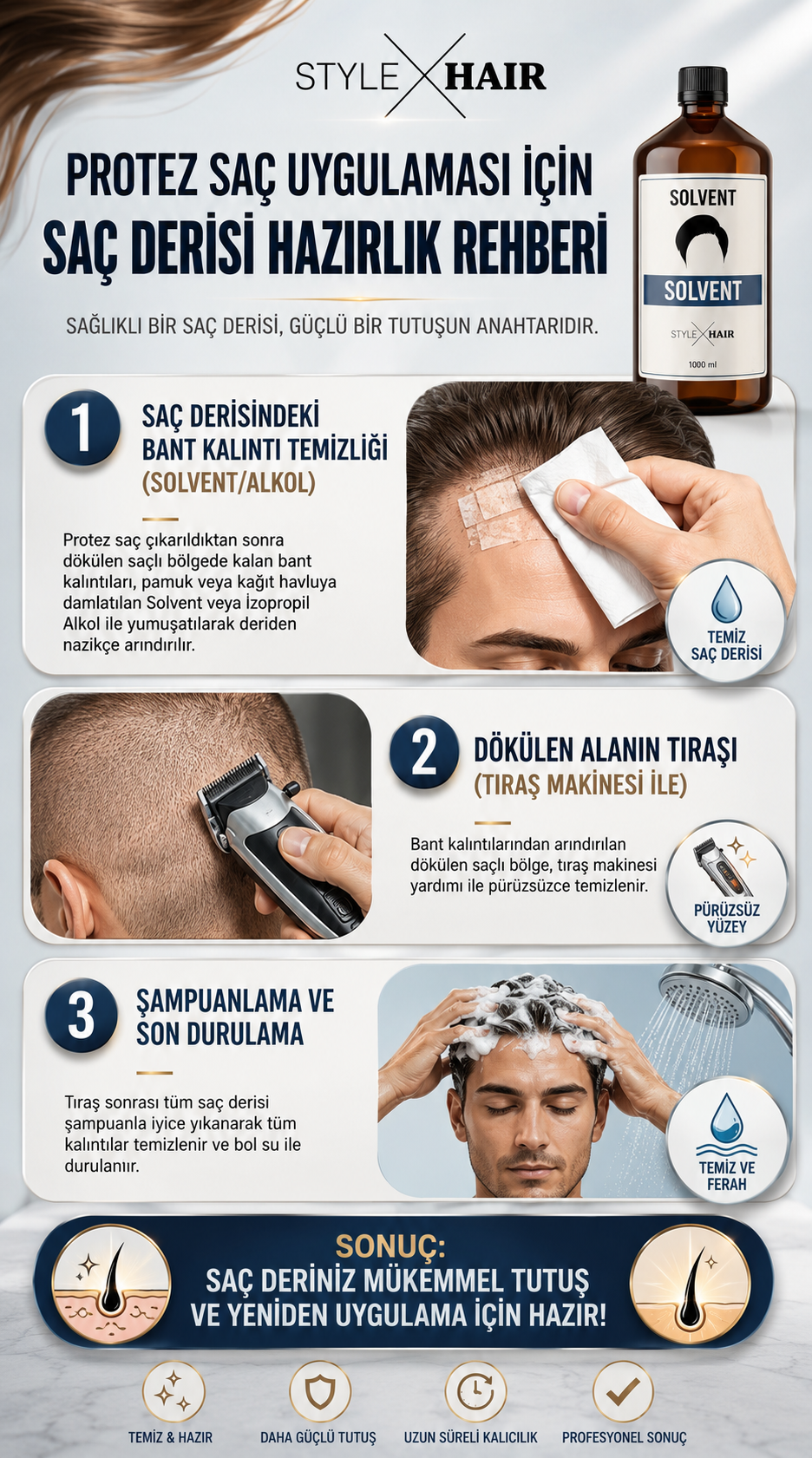 Style Hair Protez Saç Temizleme Solventi 1 LT