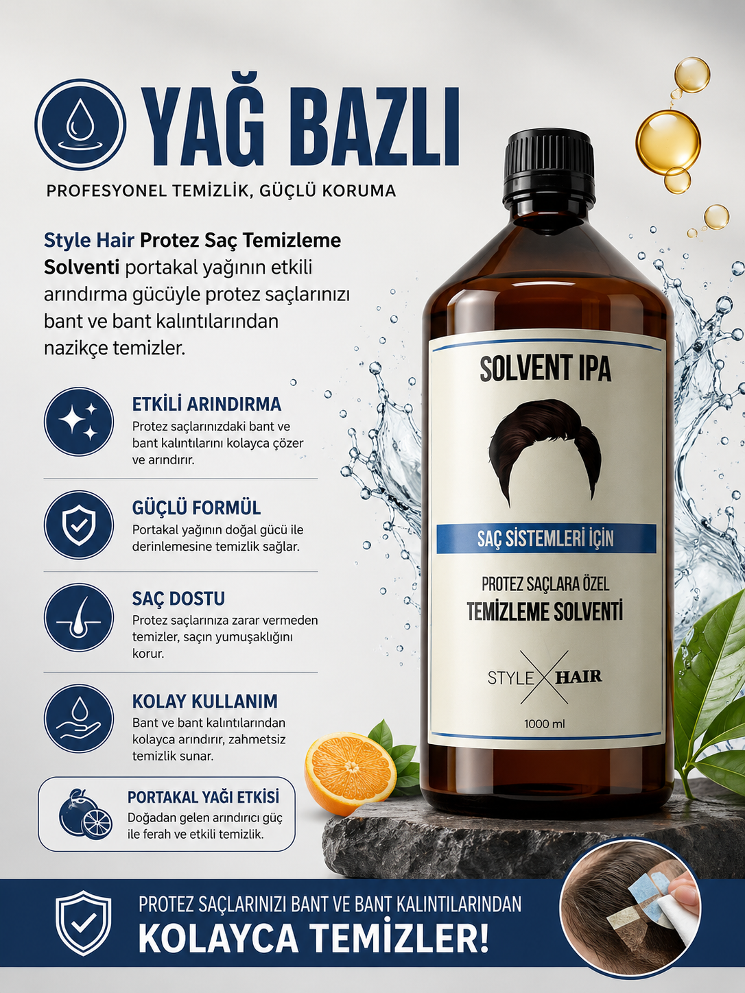 Style Hair Protez Saç Temizleme Solventi 5 LT / 5 Adet