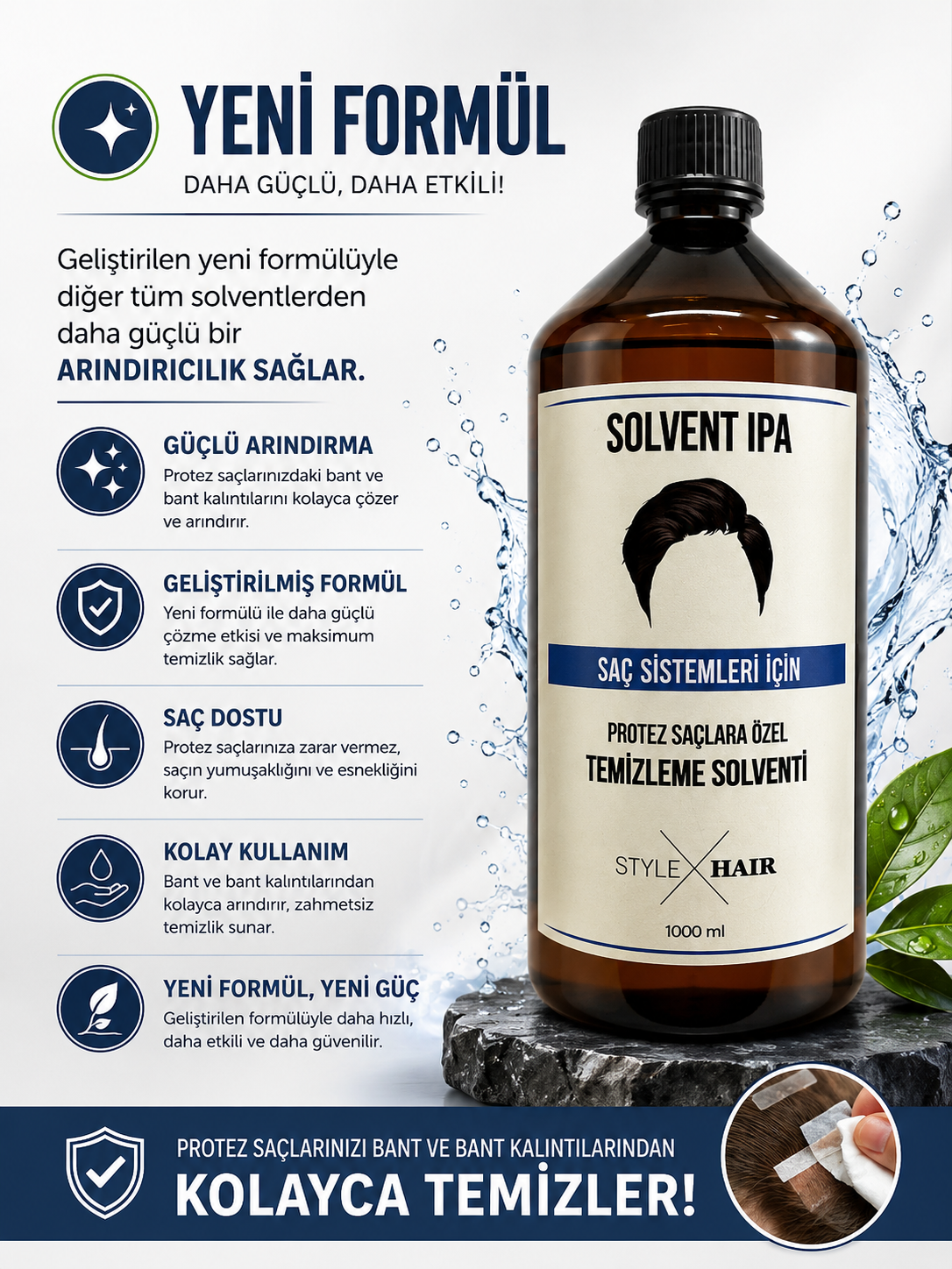 Style Hair Protez Saç Temizleme Solventi 1 LT